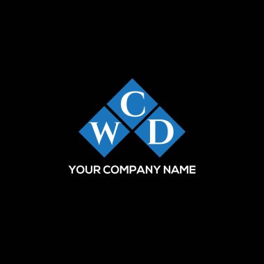 Beyaz arka planda WCD harfli logo tasarımı. WCD yaratıcı harflerin baş harfleri logo kavramı. WCD harf tasarımı.