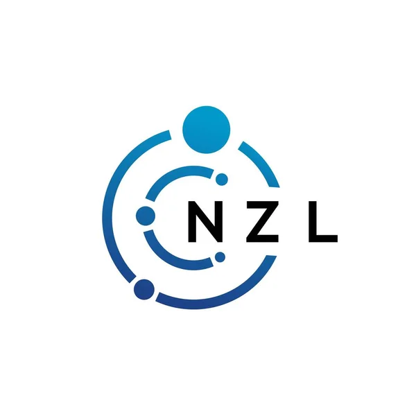 Nzl Letter Technology Logo Design White Background Nzl Creative Initials — Stockový vektor