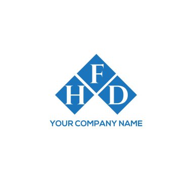 Beyaz arka planda HFD harf logosu tasarımı. HFD yaratıcı harflerin baş harfleri logo konsepti. HFD harf tasarımı.