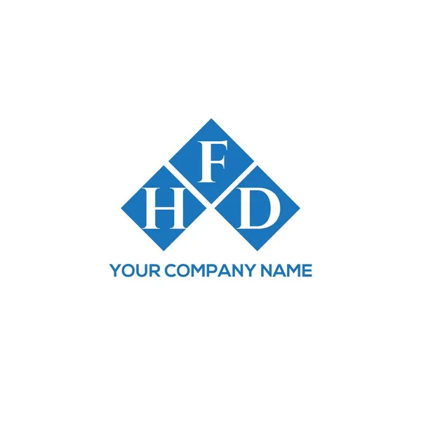 Beyaz arka planda HFD harf logosu tasarımı. HFD yaratıcı harflerin baş harfleri logo konsepti. HFD harf tasarımı.