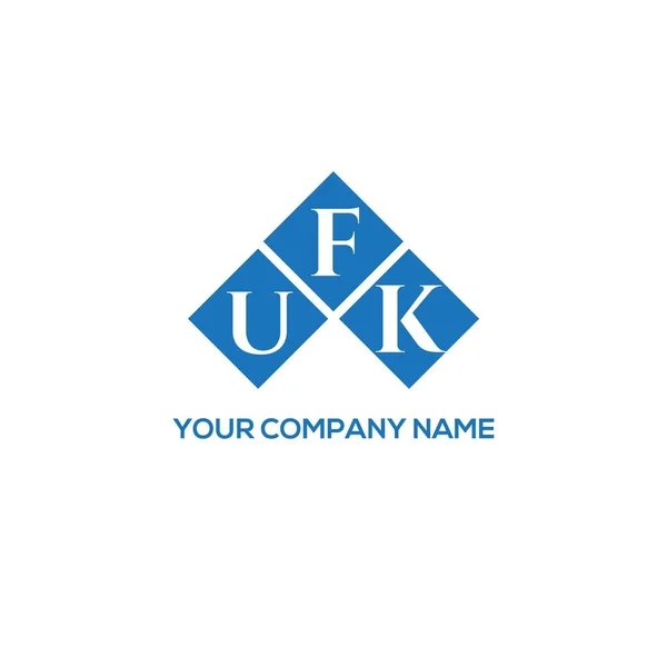 白を基調としたUkfのレターロゴデザイン Ukfクリエイティブイニシャルレターロゴコンセプト Ufkの文字デザイン — ストックベクタ