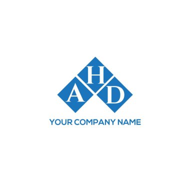Beyaz arkaplanda AHD harf logosu tasarımı. AHD yaratıcı harflerin baş harfleri logo kavramı. AHD harf tasarımı.