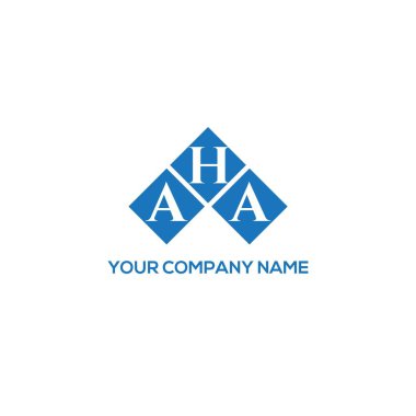 Beyaz arka planda AHA harf logosu tasarımı. Yaratıcı harflerin baş harfleri logo konsepti. AHA harf tasarımı.