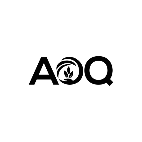 白色背景的Aoq字母标识设计 Aoq创意首字母首字母标识概念 Aoq字母设计 — 图库矢量图片