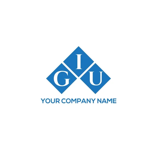 Дизайн Логотипа Giu Белом Фоне Творческие Инициалы Гиу Буквенно Обозначают — стоковый вектор