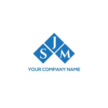 Beyaz arkaplanda SJM harf logosu tasarımı. SJM yaratıcı harflerin baş harfleri logo kavramı. SJM harf tasarımı.