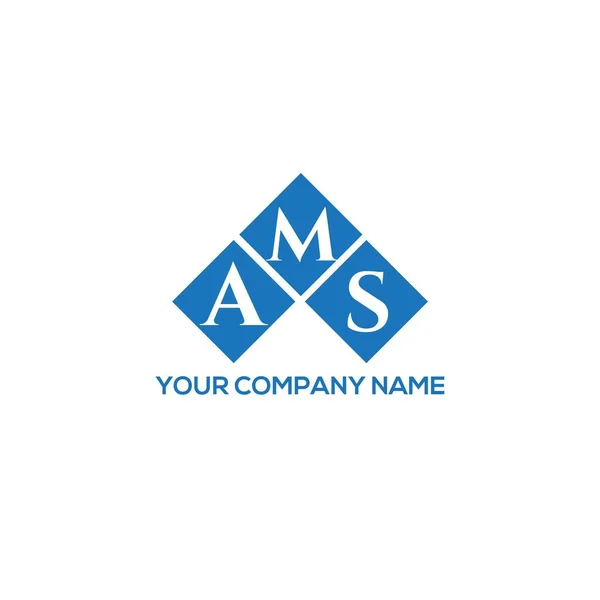 Beyaz arka planda AMS harfi logo tasarımı. AMS yaratıcı harflerin baş harfleri logo kavramı. AMS harf tasarımı.