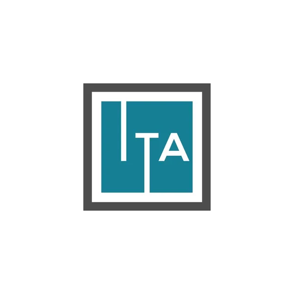 Ita Logo Ontwerp Witte Achtergrond Ita Creatief Initialen Letter Logo — Stockvector