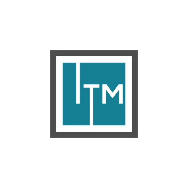 Itm Brev Logotyp Design Vit Bakgrund Itm Kreativa Initialer Brev — Stock vektor