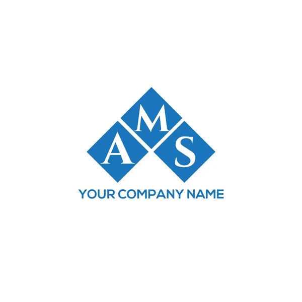 Дизайн Логотипа Ams Белом Фоне Концепция Логотипа Ams Creative Initials Стоковая Иллюстрация