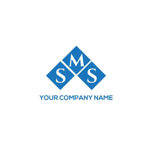 Sms Letter Logo Design White Background Sms Creative Initials Letter — Vetor de Stock
