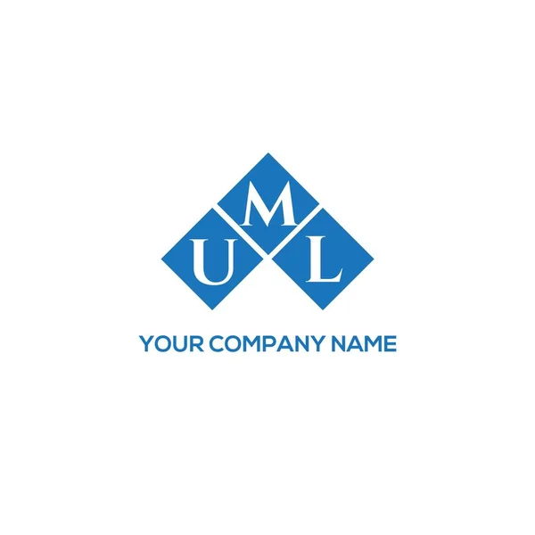 Diseño Del Logotipo Letra Uml Sobre Fondo Blanco Uml Iniciales — Vector de stock
