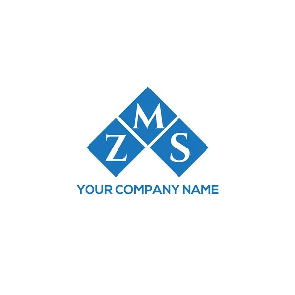 Diseño Del Logotipo Letra Zms Sobre Fondo Blanco Zms Iniciales — Vector de stock