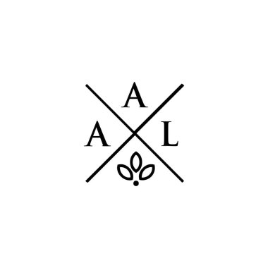Beyaz arka planda AAL harf logosu tasarımı. AAL yaratıcı harfler logosu konsepti. AAL harf tasarımı.