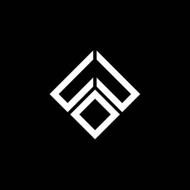 Beyaz arka planda UUO harfi logo tasarımı. UUO yaratıcı harfler logosu konsepti. UUO harf tasarımı.