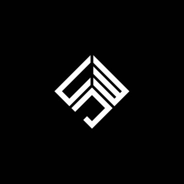 Beyaz arka planda UWJ harf logosu tasarımı. UWJ yaratıcı harflerin baş harfleri logo kavramı. UWJ harf tasarımı.