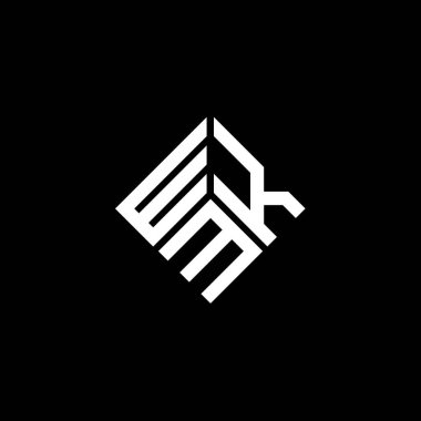 Beyaz arka planda WKM harf logosu tasarımı. WKM yaratıcı harf logosu konsepti. WKM harf tasarımı.