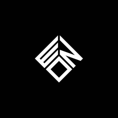 Beyaz arka planda WNO harf logosu tasarımı. WNO yaratıcı harflerin baş harfleri logo kavramı. WNO harf tasarımı.