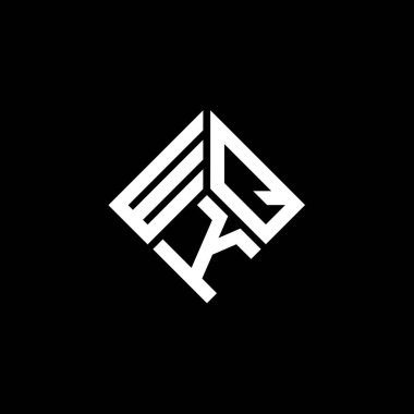 Beyaz arkaplanda WQK harf logosu tasarımı. WQK yaratıcı harflerin baş harfleri logo kavramı. WQK harf tasarımı.