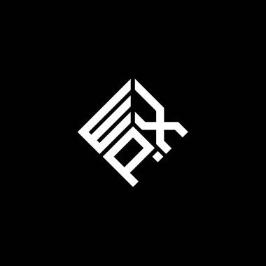 Beyaz arka planda WXP harf logosu tasarımı. WXP yaratıcı harflerin baş harfleri logo kavramı. WXP harf tasarımı.
