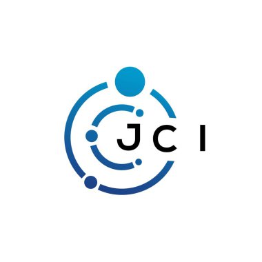 Beyaz arka planda JCI harfli teknoloji logosu tasarımı. JCI yaratıcı baş harfleri IT logosu konsepti. JCI harf tasarımı.