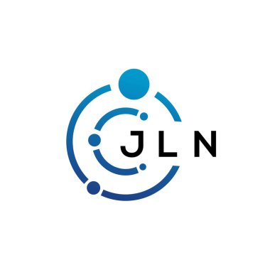 Beyaz arka planda JLN harfli teknoloji logosu tasarımı. JLN yaratıcı baş harfleri IT logosu konsepti. JLN harf tasarımı.