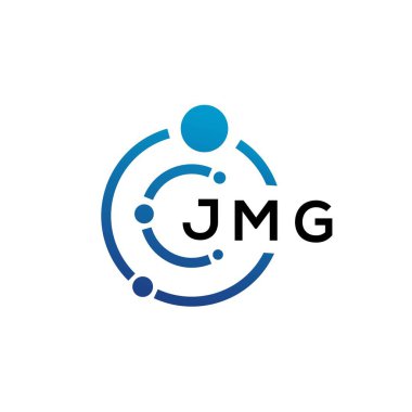 Beyaz arka planda JMG harfli teknoloji logosu tasarımı. JMG yaratıcı baş harfleri IT logosu konsepti. JMG harf tasarımı.