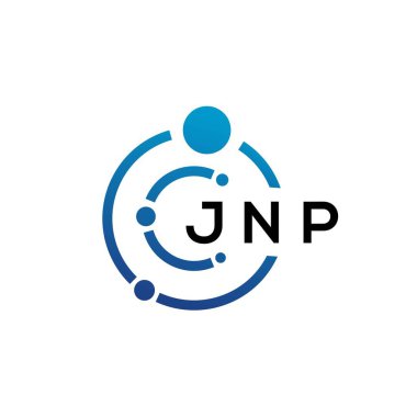 Beyaz arka planda JNP harfli teknoloji logosu tasarımı. JNP yaratıcı baş harfleri IT logosu konsepti. JNP harf tasarımı.