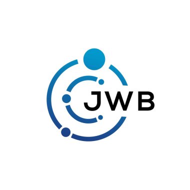 Beyaz arka planda JWB harfli teknoloji logosu tasarımı. JWB yaratıcı baş harfleri IT logosu konsepti. JWB harf tasarımı.
