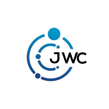Beyaz arka planda JWC harfli teknoloji logosu tasarımı. JWC yaratıcı baş harfleri IT logosu konsepti. JWC harf tasarımı.