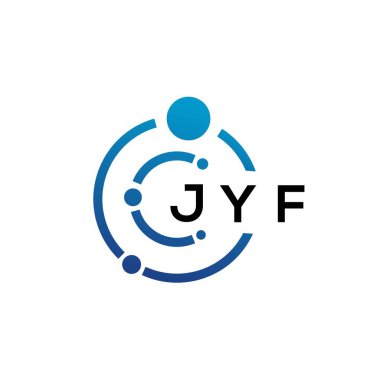 Beyaz arka planda JYF mektup teknolojisi logosu tasarımı. JYF yaratıcı harflerin baş harfleri IT logosu konsepti. JYF harf tasarımı.