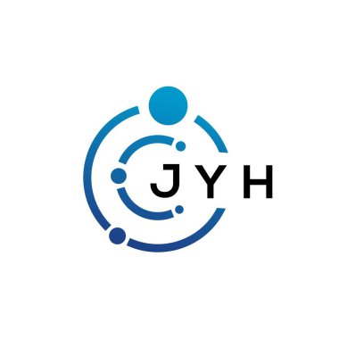 Beyaz arka planda JYH harfli teknoloji logosu tasarımı. JYH yaratıcı baş harfleri IT logosu konsepti. JYH harf tasarımı.