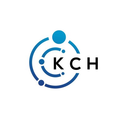 Beyaz arka planda KCH harfli teknoloji logosu tasarımı. KCH yaratıcı harflerin baş harfleri IT logosu kavramı. KCH harf tasarımı.