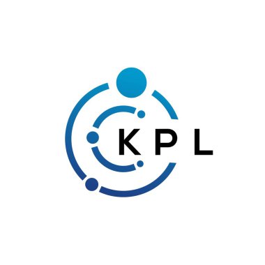 Beyaz arkaplanda KPL harfli teknoloji logosu tasarımı. KPL yaratıcı harflerin baş harfleri IT logosu kavramı. KPL harf tasarımı.