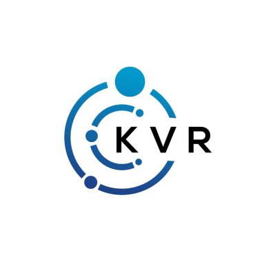 Beyaz arka planda KVR harfli teknoloji logosu tasarımı. KVR yaratıcı baş harfleri IT logosu konsepti. KVR harf tasarımı.