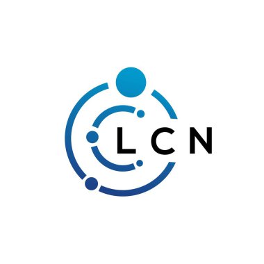 Beyaz arka planda LCN harfli teknoloji logosu tasarımı. LCN yaratıcı baş harfleri IT logosu konsepti. LCN harf tasarımı.