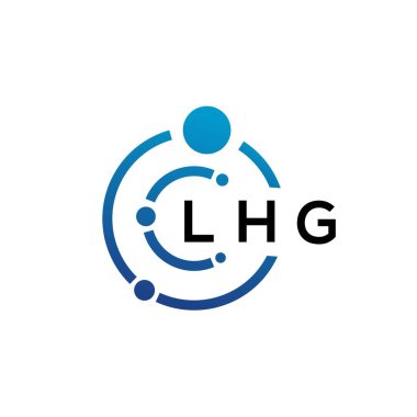 Beyaz arka planda LHG harfli teknoloji logosu tasarımı. LHG yaratıcı baş harfleri IT logosu konsepti. LHG harf tasarımı.