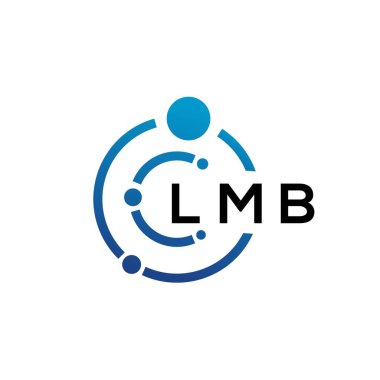 Beyaz arka planda LMB harfli teknoloji logosu tasarımı. LMB yaratıcı harflerin baş harfleri IT logosu kavramı. LMB harf tasarımı.