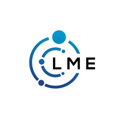 Beyaz arka planda LME harfli teknoloji logosu tasarımı. LME yaratıcı baş harfleri IT logosu konsepti. LME harf tasarımı.