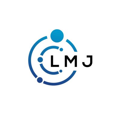 Beyaz arka planda LMJ harfli teknoloji logosu tasarımı. LMJ yaratıcı baş harfleri IT logosu konsepti. LMJ harf tasarımı.
