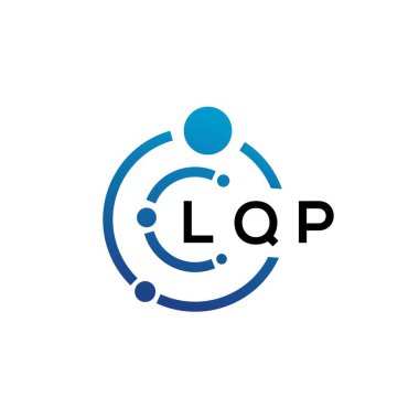 Beyaz arka planda LQP harfli teknoloji logosu tasarımı. LQP yaratıcı baş harfleri IT logosu konsepti. LQP harf tasarımı.