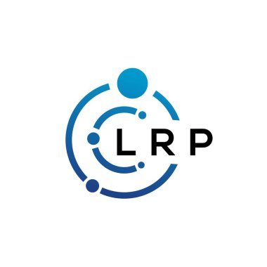 Beyaz arka planda LRP harfli teknoloji logosu tasarımı. LRP yaratıcı baş harfleri IT logosu konsepti. LRP harf tasarımı.