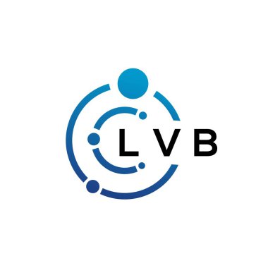 Beyaz arka planda LVB harfli teknoloji logosu tasarımı. LVB yaratıcı baş harfleri IT logosu konsepti. LVB harf tasarımı.
