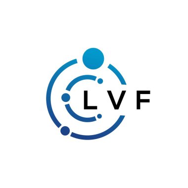 Beyaz arka planda LVF mektup teknolojisi logosu tasarımı. LVF yaratıcı baş harfleri IT logosu konsepti. LVF harf tasarımı.