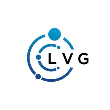 Beyaz arka planda LVG harfli teknoloji logosu tasarımı. LVG yaratıcı baş harfleri IT logosu konsepti. LVG harf tasarımı.