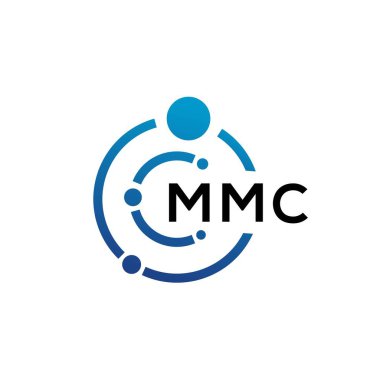 Beyaz arka planda MMC harfli teknoloji logosu tasarımı. MMC yaratıcı harflerin baş harfleri IT logosu konsepti. MMC harf tasarımı.