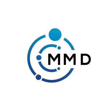 Beyaz arka planda MMD harfli teknoloji logosu tasarımı. MMD yaratıcı baş harfleri IT logosu konsepti. MMD harf tasarımı.