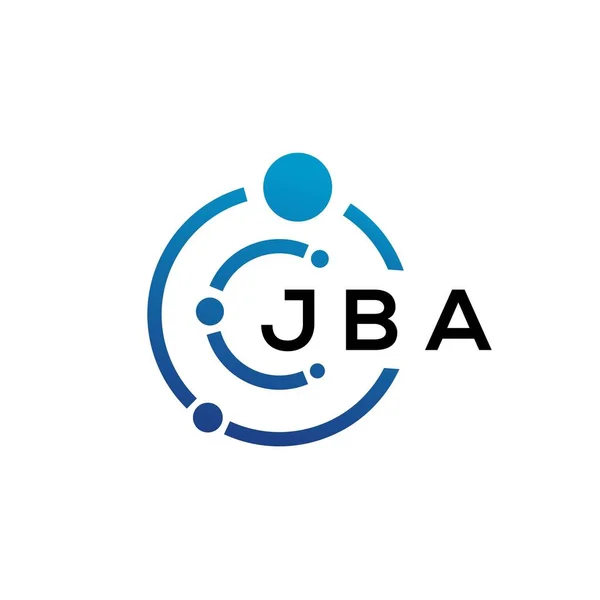 Diseño Del Logotipo Tecnología Letras Jba Sobre Fondo Blanco Jba — Archivo Imágenes Vectoriales