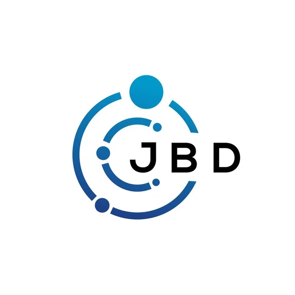 Diseño Del Logotipo Tecnología Letras Jbd Sobre Fondo Blanco Jbd — Vector de stock