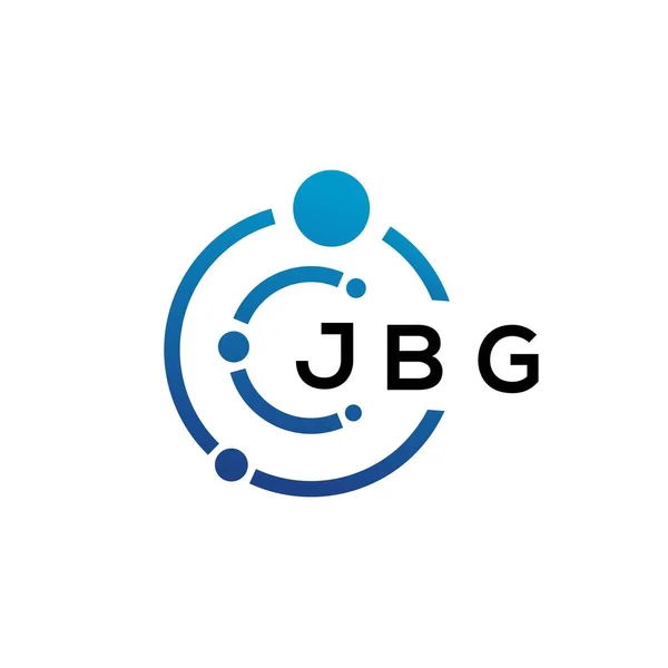 Diseño Del Logotipo Tecnología Letras Jbg Sobre Fondo Blanco Jbg — Archivo Imágenes Vectoriales